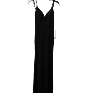 B.Darlin Long Black Formal Prom Dress with Slit Size 3/4